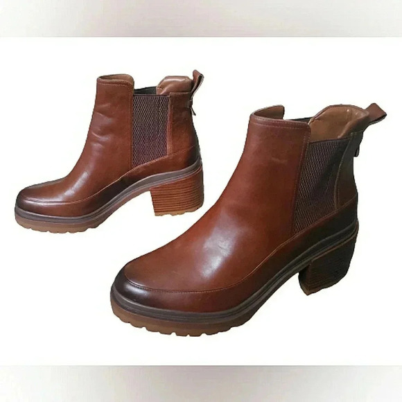 Lugsole 10 Retro Preppy Biker Chelsea Waterproof Burnished Leather Ankle Boot - Picture 1 of 8